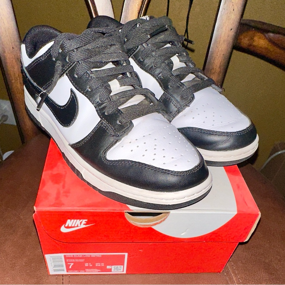 Nike Panda Black and White Dunk Low Sneakers